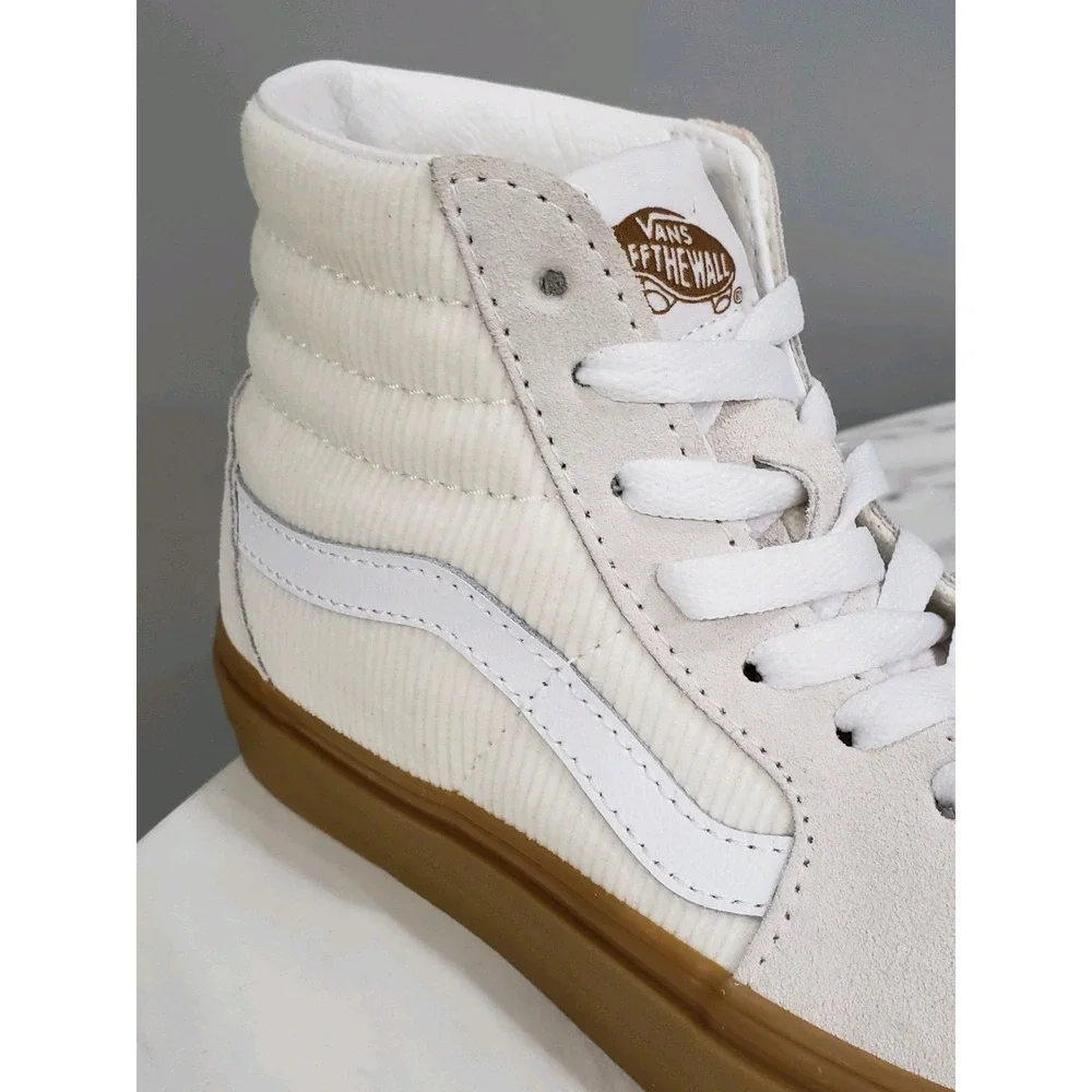 Vans Sk8-Hi Tapered Womens Marshmallow‎ Suede Canvas Skateboard Shoes White VR3
